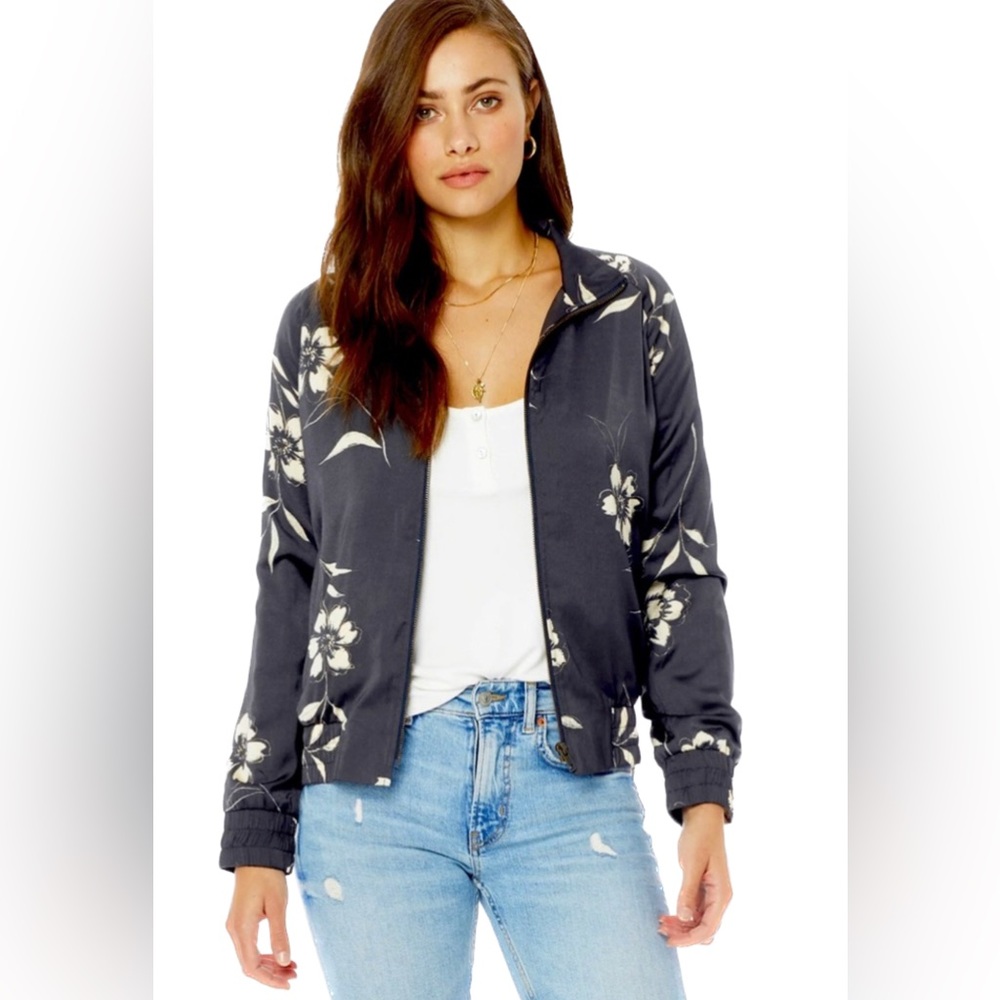 Saltwater Luxe Marina Floral Bomber in Raven